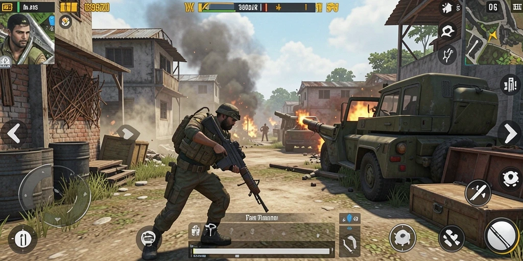 Tampilan gameplay mendebarkan di 369ZK dengan aksi tembak-menembak intens.