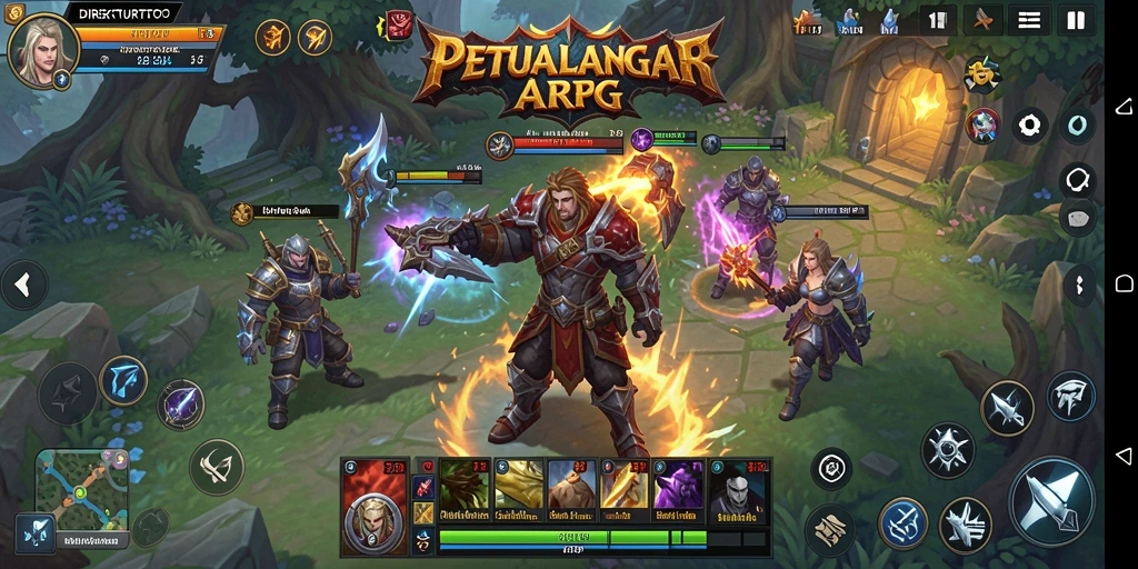 Menampilkan momen aksi seru dalam game ARPG.