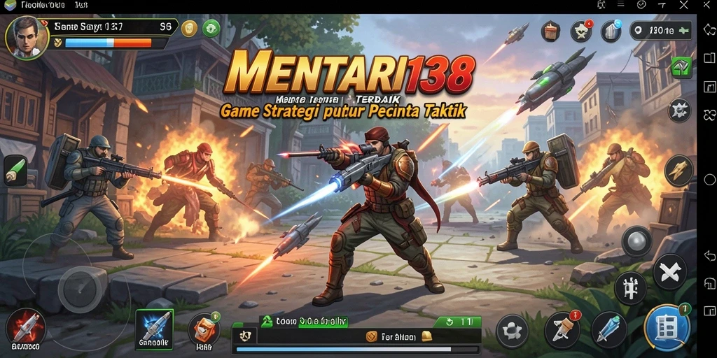 Tampilan screenshot gameplay <strong>MENTARI138</strong> menampilkan pertempuran strategis yang mendebarkan.