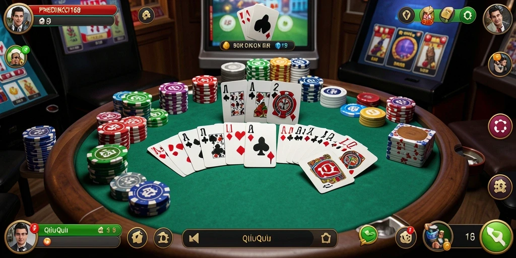 Tampilan menarik dari gameplay PREDIKSI168 dalam aksi kartu QiuQiu.