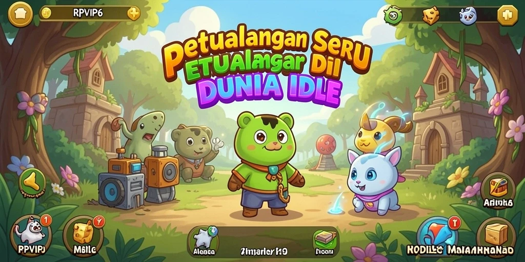 Tangkapan layar menunjukkan aksi seru dalam gameplay Idle RPVIP6.