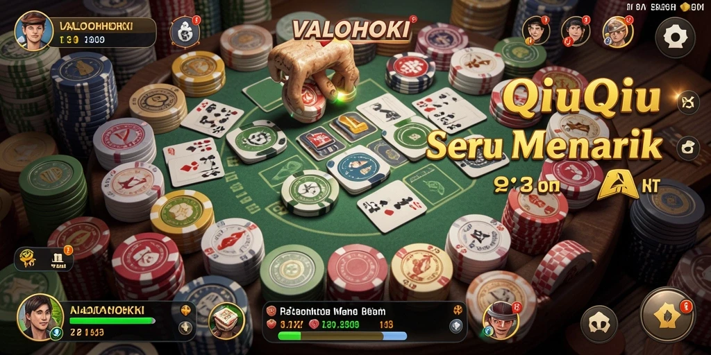 Screenshot VALOHOKI menunjukkan aksi seru permainan QiuQiu.
