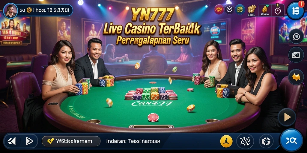 Tampilan gameplay Live Casino yang menarik dan mendebarkan di YN777.